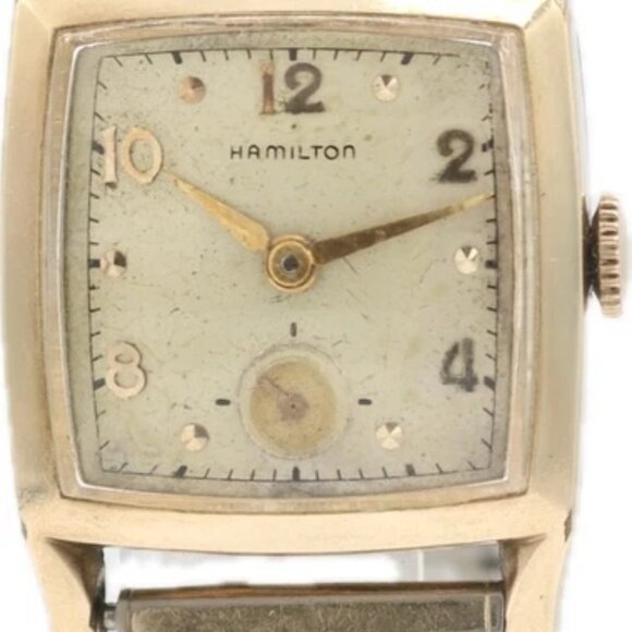 Vintage 26mm Hamilton Sawyer Men's Mechanical Wristwatch 731 10k Gold Filled - Picture 4 of 5